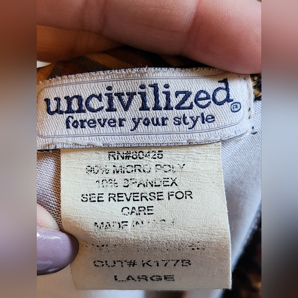 70s Print Rayon‎ Pull On Skirt With Tie Women's Size Large - Picture 4 of 8